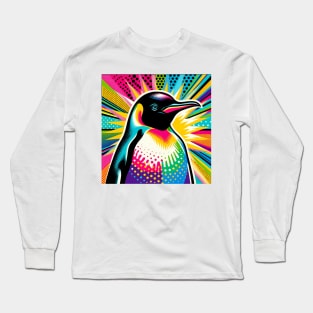 Emperor Penguin Pop Art Tee - Chic Antarctic Wildlife Long Sleeve T-Shirt